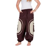 Goa Pluderhose "Om" braun S