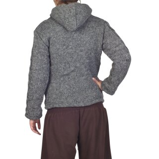 Wolljacke mit Zopfmuster Cable grau L