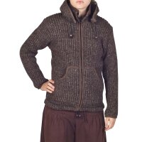 Gerippte Wolljacke "Groove" braun M