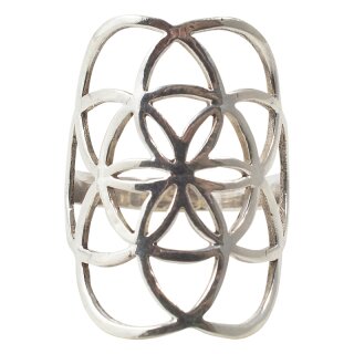 Silber Ring mit großer Samen des Lebens