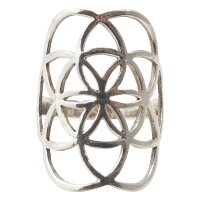 Silber Ring mit großer Samen des Lebens
