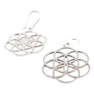 Ohrringe aus Silber mit Samen des Lebens groß