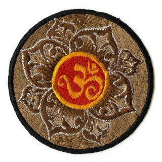 Om Mandala Aufnäher braun