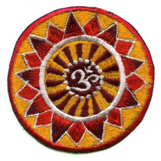 Om Mandala Aufnäher gelb