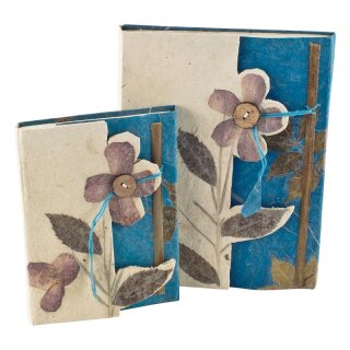 Loktapapier Notizbuch flower blau A5