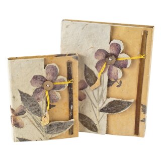 Loktapapier Notizbuch flower cremefarben A6