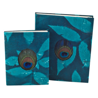 Loktapapier Notizbuch peacock blau A5