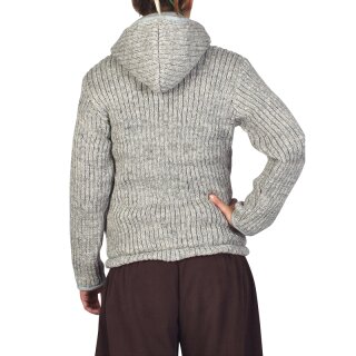 Gerippte Wolljacke Groove grau XXL