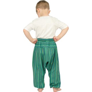 Haremshose fr Kinder Stripe flaschengrn 122/128