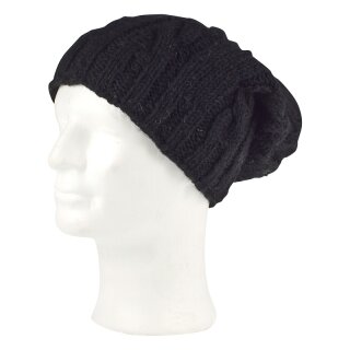 Strick-Beanie cable knit schwarz