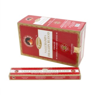Ppure Nagchampa Premium "Masala Incense Sticks" - Räucherstäbchen Dragon Blood (Drachenblut) 15g