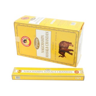 Ppure Nagchampa Premium Masala Incense Sticks - Rucherstbchen Masala Chandan (Masala Sandelholz) 15g