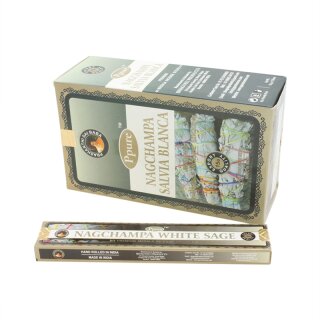 Ppure Nagchampa Premium Masala Incense Sticks - Rucherstbchen White Sage (Weier Salbei) 15g