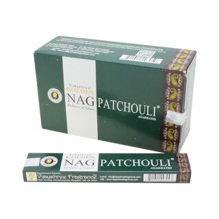 Vijayshrees GOLDEN NAG Rucherstbchen Patchouli (Patschuli) 15g