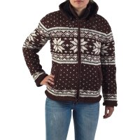Norweger Wolljacke "Snowflake" braun XXL