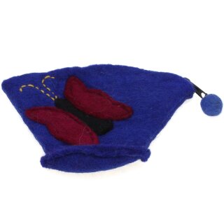 Kelchfrmiger Filzbeutel Butterfly blau