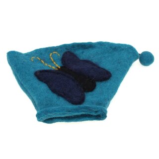 Kelchförmiger Filzbeutel "Butterfly" hellblau