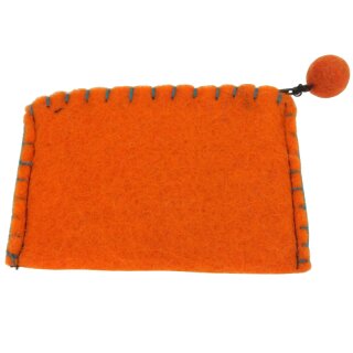 Bestickter Filzgeldbeutel mit verschiedenen Motiven Gebirge orange