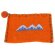 Bestickter Filzgeldbeutel mit verschiedenen Motiven Gebirge orange