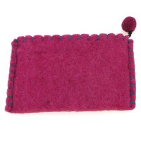 Bestickter Filzgeldbeutel mit verschiedenen Motiven Om pink