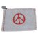 Bestickter Filzgeldbeutel mit verschiedenen Motiven Peace hellgrau
