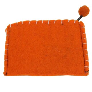 Bestickter Filzgeldbeutel mit verschiedenen Motiven Peace orange