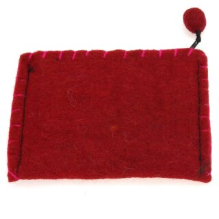 Bestickter Filzgeldbeutel mit verschiedenen Motiven Peace rot
