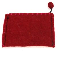 Bestickter Filzgeldbeutel mit verschiedenen Motiven Peace rot