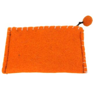 Bestickter Filzgeldbeutel mit verschiedenen Motiven Ying Yang orange