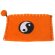 Bestickter Filzgeldbeutel mit verschiedenen Motiven Ying Yang orange