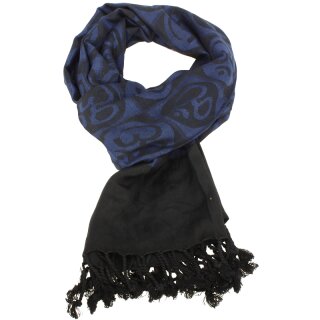 Schal mit Om Muster blau