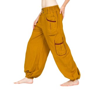 Pumphose two colours cargo gelb S