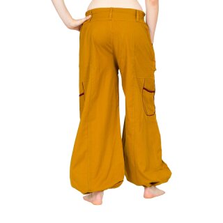 Pumphose two colours cargo gelb S