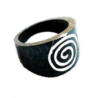 Gravierter Ring schwarz 60