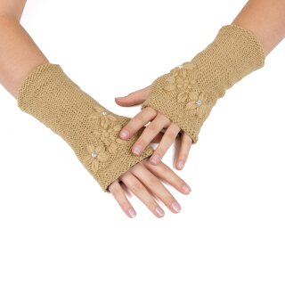 Armstulpen "Diamond" beige