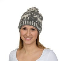Bommelmütze "Reindeer" grau