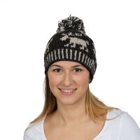 Bommelmütze "Reindeer" schwarz
