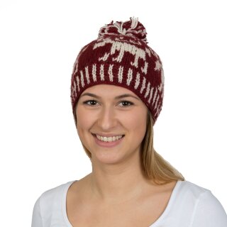 Bommelmtze Reindeer rot