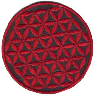 Blume des Lebens Aufnher rot-schwarz