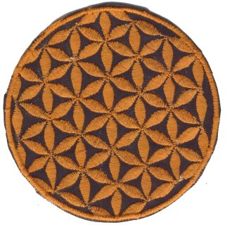 Blume des Lebens Aufnäher gelb