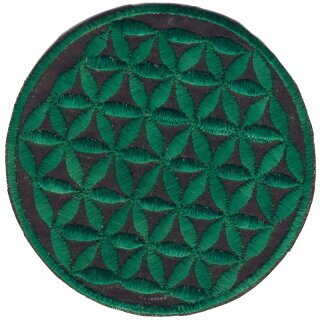 Blume des Lebens Aufnäher grün