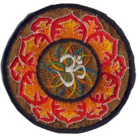 Om Mandala Aufnäher braun / rot