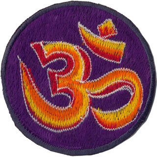 Om Mandala Nepal Aufnäher lila / orange