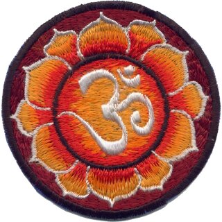 Om Blume Mandala Aufnher wei / rot