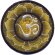 Om Blume Mandala Aufnäher weiß / grün