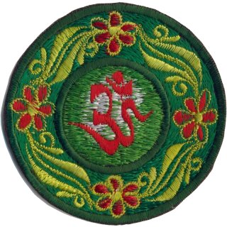 Om & Blume Aufnäher dunkelgrün