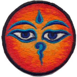 Buddhaauge Aufnäher orange
