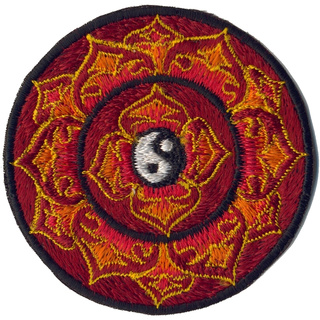 Ying Yang Mandala Aufnäher rot