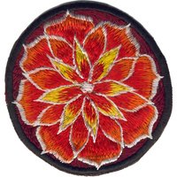 Blume Mandala Aufnäher orange