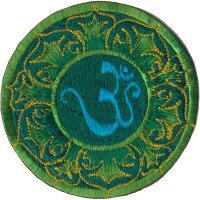 Om Aufnäher grün / türkis